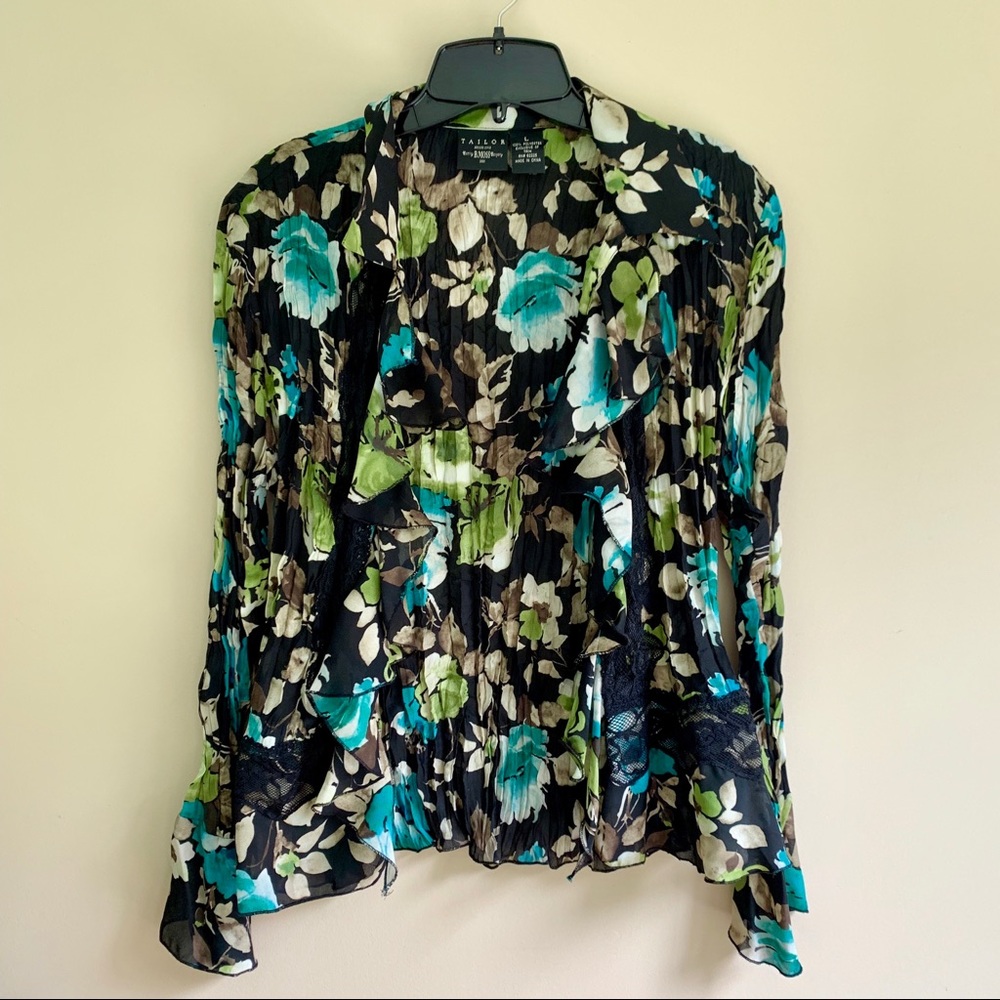 Ruffled Button-down Blouse
